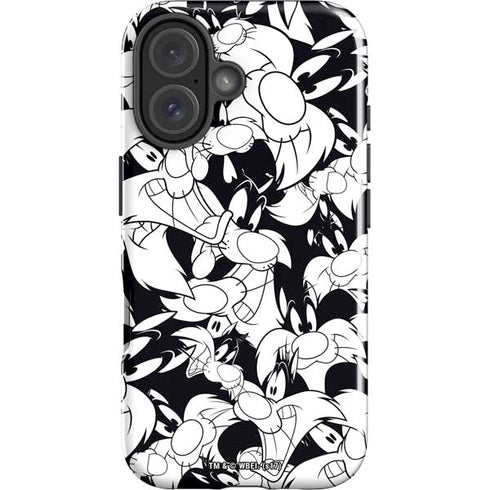 Looney Tunes Sylvester Super Sized Pattern iPhone 16 Impact Case